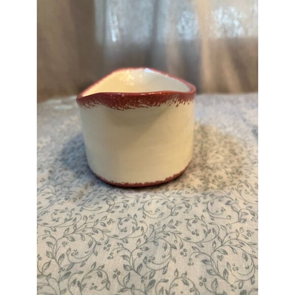 Vintage Sponge Ware Pottery signed B&B Hand Painted Flowers with Bow - Picture 5 of 8